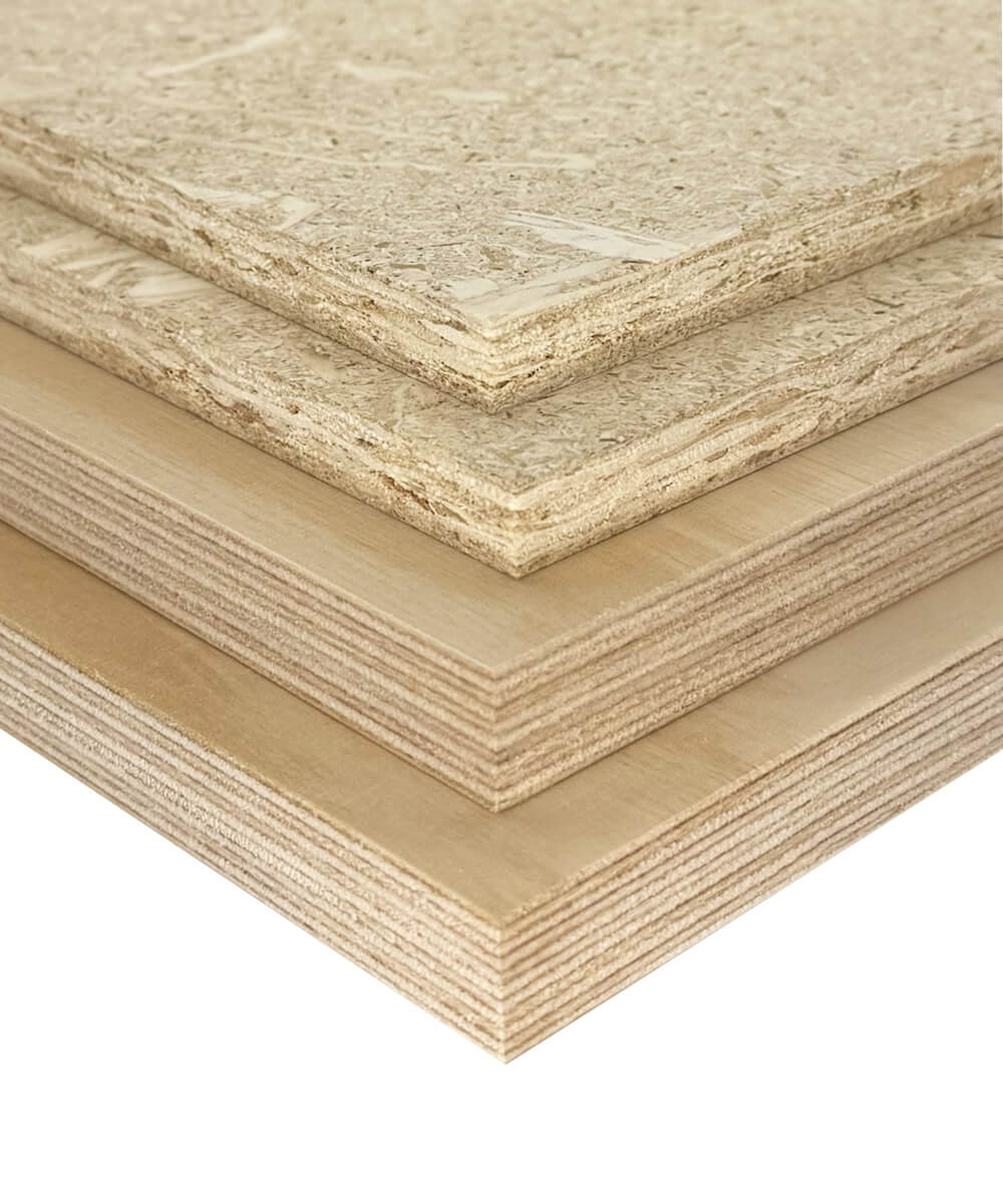 Close-up of Morland laminate-faced birch plywood panels with a durable premium birch core, ideal for high-performance interior and structural applications.